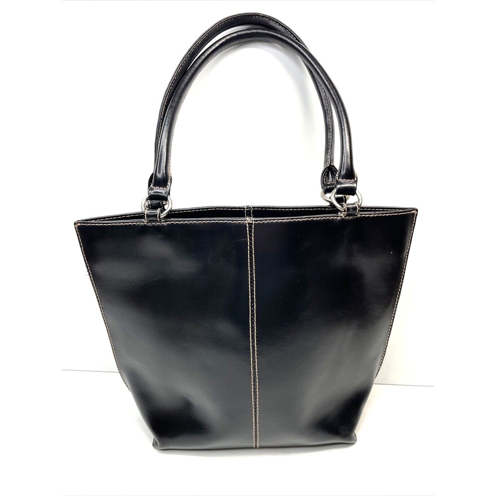 Vintage Wilsons Leather‎ Black Tote Satchel Shoulder Bag Pelle Studio